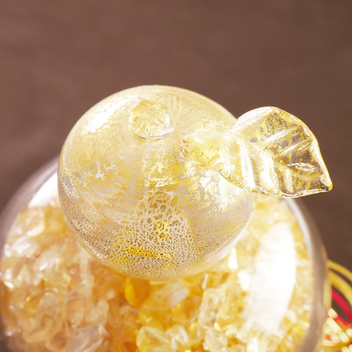黄水晶/シトリンぎっしり・ガラスの鏡餅(大)・化粧箱つき 黄水晶/シトリンぎっしり・ガラスの鏡餅(大)・化粧箱つき