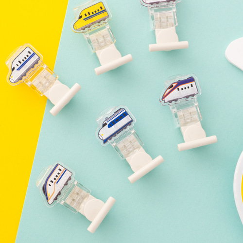 新幹線】名札クリップ◎服に穴が開かない♪名入れプレゼントにも