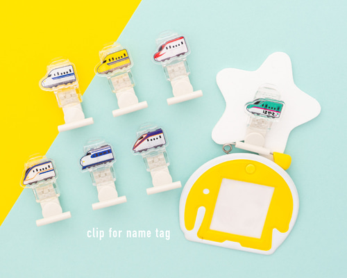 洋服に穴が開かない名札クリップ　新幹線　働く車　踏切　恐 洋服に穴が開かない名札クリップ 新幹線 働く車 踏切 恐 アンパンマン