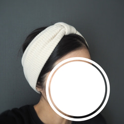 Hair Turban (Loop) ☆ Rib Knit Ivory 第7張的照片