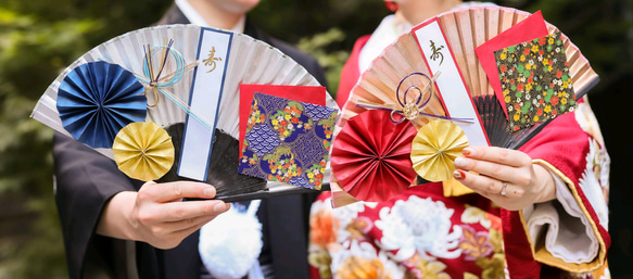 前撮り・フォトウェディング用扇子（夫婦セット） フォトプロップス