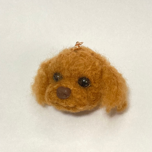 オーダー見本品 羊毛フェルトトイプードルキーホルダー 羊毛フェルト