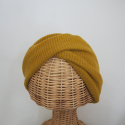 Hair Turban (Loop) ☆ Rib Knit Mustard Yellow 第5張的照片