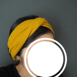 Hair Turban (Loop) ☆ Rib Knit Mustard Yellow 第9張的照片