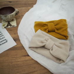 Hair Turban (Loop) ☆ Rib Knit Mustard Yellow 第6張的照片