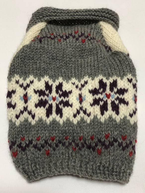 カウチン風ラグラン袖 ＜雪の結晶G＞ オーダーｾｰﾀｰ ペット服