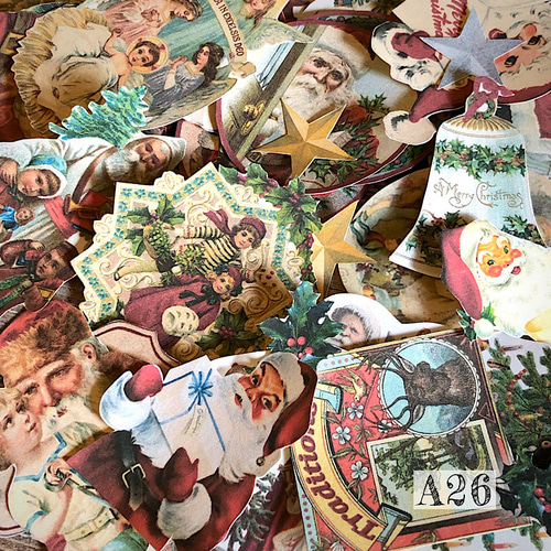 クリスマス系♡A4デザインペーパー50枚set♡おすそ分けファイル　コラージュ クリスマス系♡A4デザインペーパー50枚set♡おすそ分けファイル