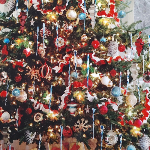 クリスマスツリー    ヴィンテージタペストリー ヴィンテージ クリスマスツリー タペストリー 壁掛け 36.5x25インチ