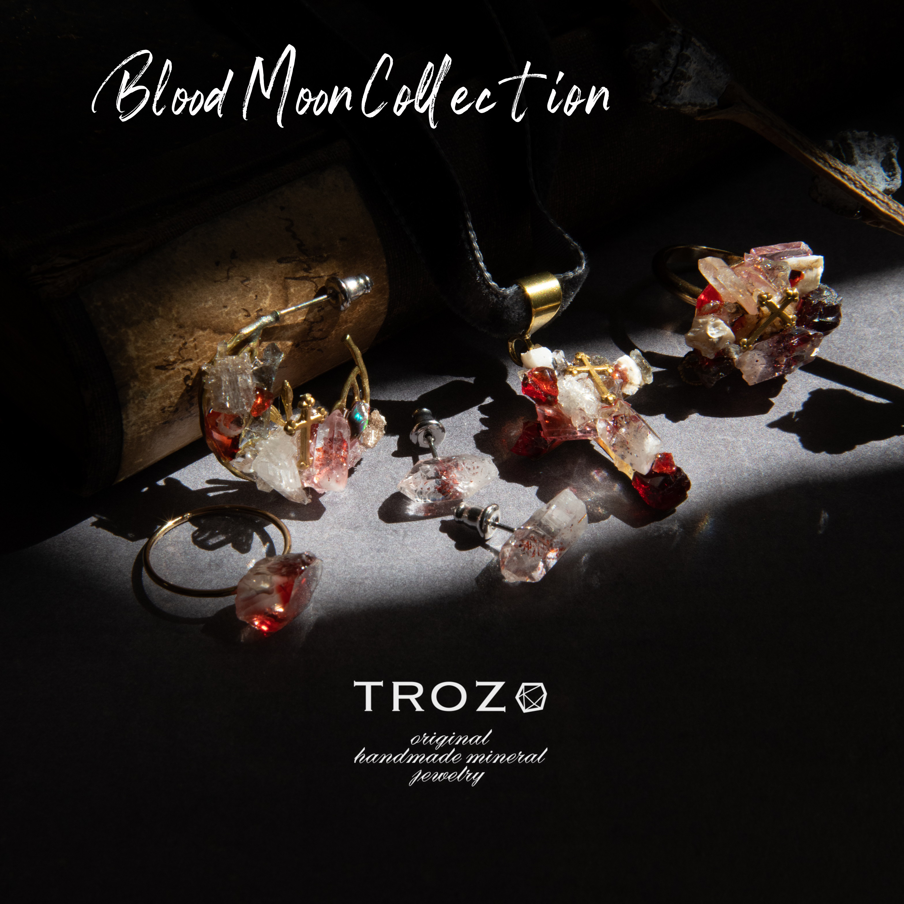 【064 Blood Moon Collection】 グロッシュラーガーネット 鉱物原石 ネックレス 天然石