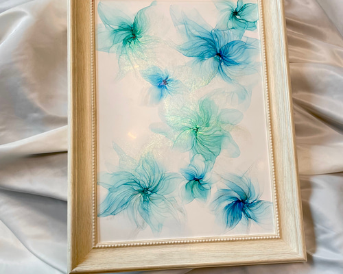 アルコールインクアート　訳あり　ハンドメイド　インテリア b4ed3d30bc0eca8c09f63fa650b368