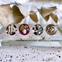 glass flat round 6way button series 《4点セット》 3枚目の画像