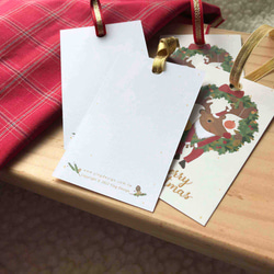 クリスマスエルク ギフトカード（4枚セット） スモールカード ギフト 吊り下げカード タグ クリスマスカード 2枚目の画像