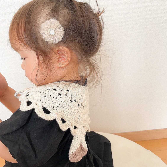 flower hair clip（ 全2色 ）/　キッズヘアクリップ　ベビー　キッズ　ヘアクリップ　ベビーヘアクリップ 8枚目の画像