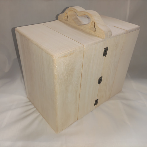 ミシン糸+ボビン 44個収納 便利な糸立て木製裁縫箱 ソーイングボックス