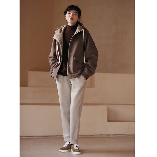 裏起毛スウェットパンツ 暖かいロングパンツ ベージュ S-XL #054 