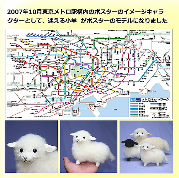 東京メトロのモデルになってます　①迷える小羊白タイプ。➁迷える小羊黒タイプ(サフォーク)。【再販/受注製作】 4枚目の画像