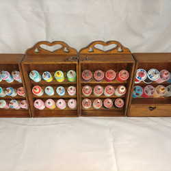 ミシン糸 50個 収納 糸立て 裁縫箱 ソーイングボックス かわいい 木製