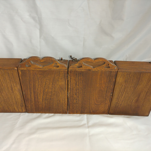 木製　ミシン収納ケース ミシン糸+ボビン 44個収納 便利な糸立て木製裁縫箱 ソーイングボックス