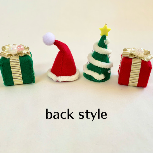 受注制作】〈再販10以上〉フェルトのミニクリスマス帽子4種 お子様  