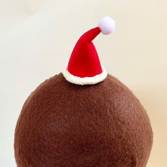 【受注制作】〈再販〉フェルトのミニクリスマス帽子4種　お子様・ペット・ぬいぐるみのコスプレに 4枚目の画像