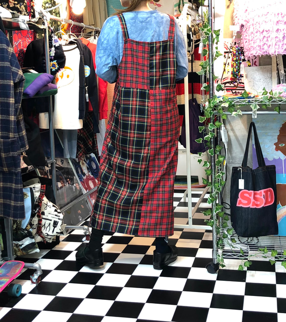 タータンチェックミックス　ジャンパースカート:ワンピース 5枚目の画像