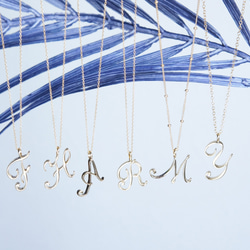 【14KGF】Calligraphy Letter Necklace 6枚目の画像