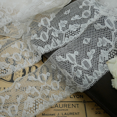 フランス購入 アンティーク レースクロス スカラップ 長方形)(特大