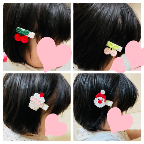 赤のみ】クリスマス♡ポインセチアのベビーヘアクリップ