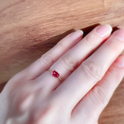 【11月誕生石 】 18KGP 宝石質ピンクトパーズのリング 7枚目の画像