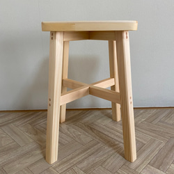 スツール・椅子（寄木装飾/寄木細工:ヘリンボーン柄） 4枚目の画像