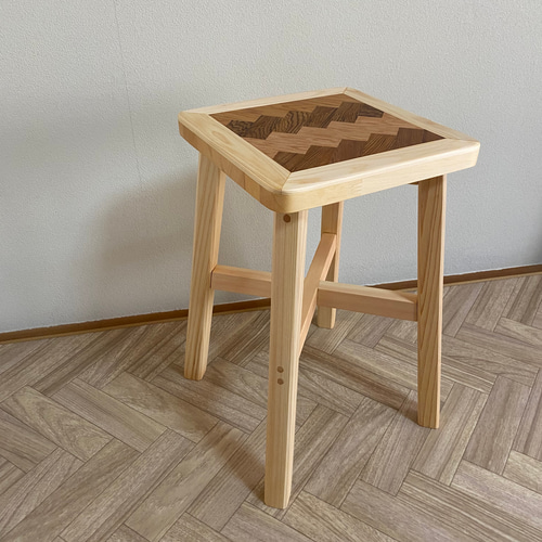 スツール・椅子（寄木装飾/寄木細工:ヘリンボーン柄） 椅子（チェアー