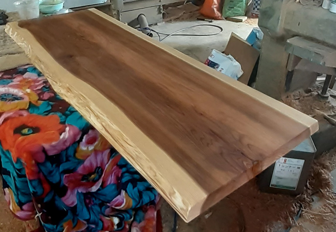 杉　高級　一枚板　艶消し　ダイニング　テーブル