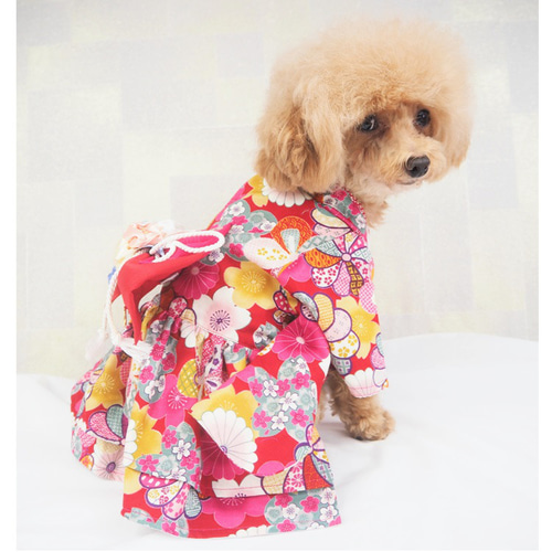 ワンピース ドレス 和柄 和装 着物風 ドックウェア 犬服 犬の服 ワンピース ドレス 和柄 和装 着物風 ドックウェア 犬服 犬の服