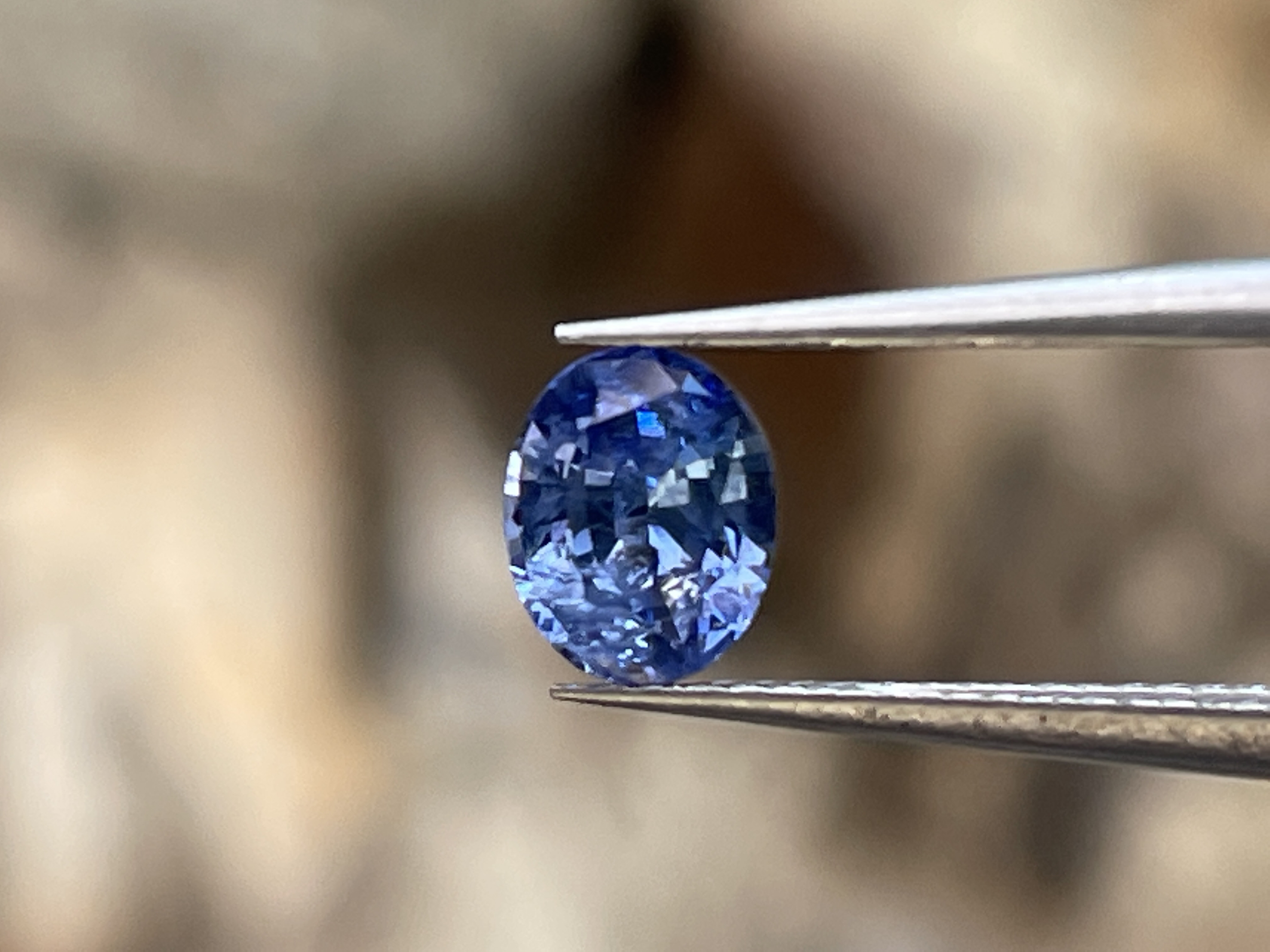 非加熱 天然シルキーサファイア ライトブルー オーバル ルース 0.48ct