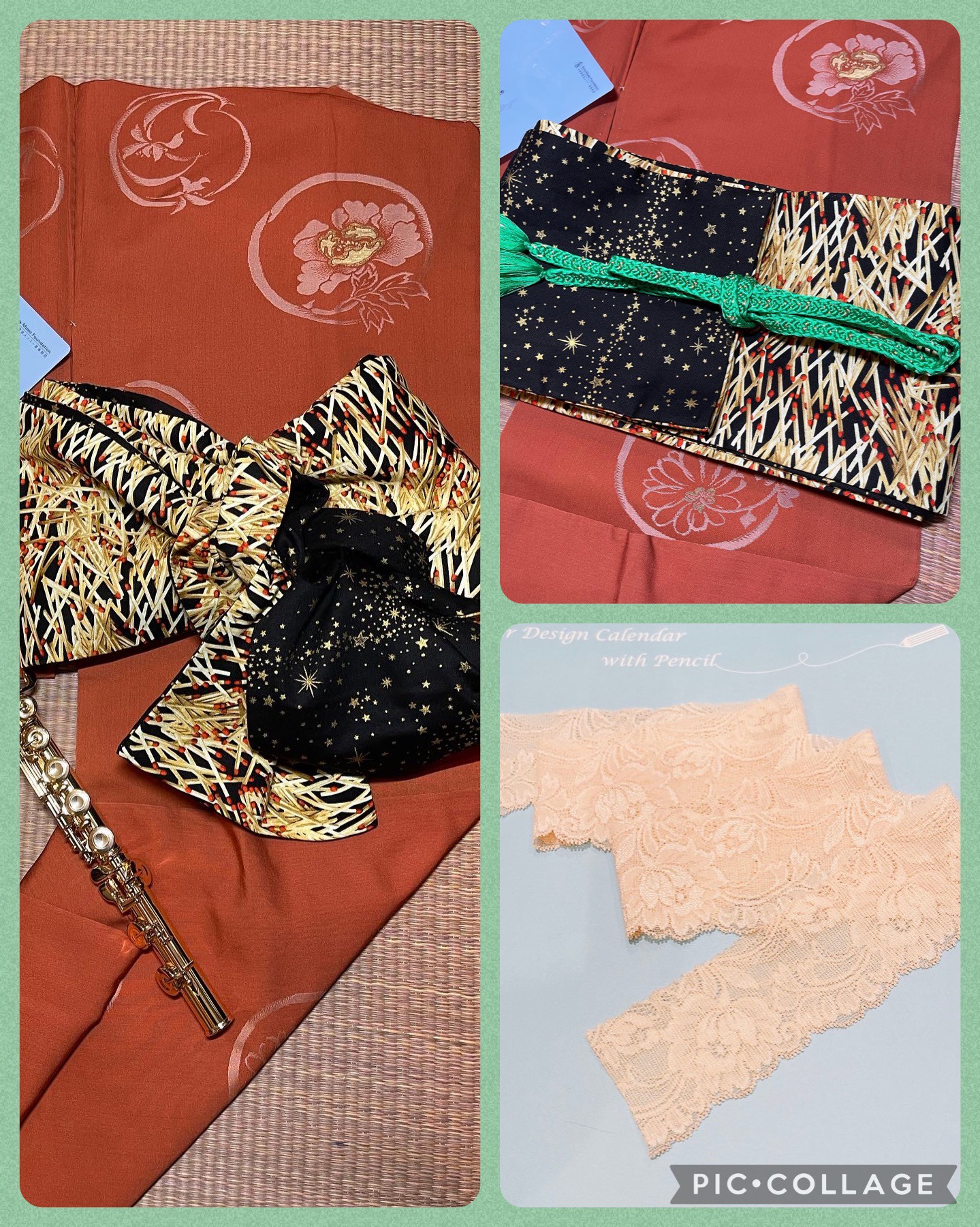 Sale❣️マッチ売りの少女　リバーシブル半幅帯と着物のセット❣️腰紐or仮紐付き