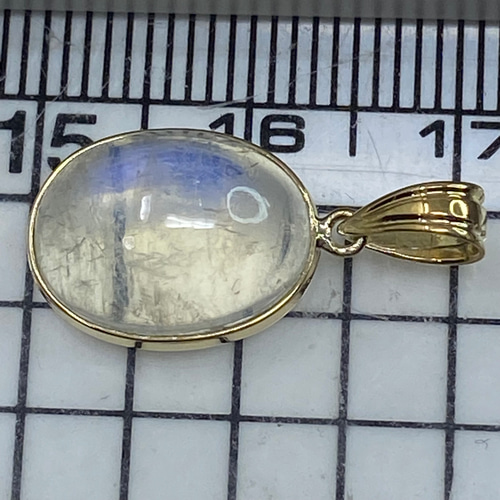 k18YG AU750 18金 天然 ブルームーンストーン ペンダント ペンダント 