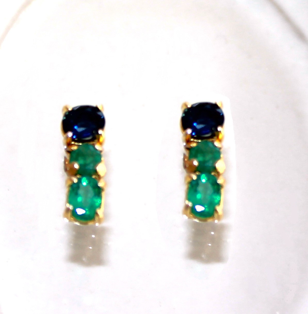 - double - Spphire & Emerald & Earrings/Pierce