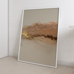 モダン 抽象画 水彩画 ゴールド マーブル / インテリアポスター 海外アート /4459 2枚目の画像