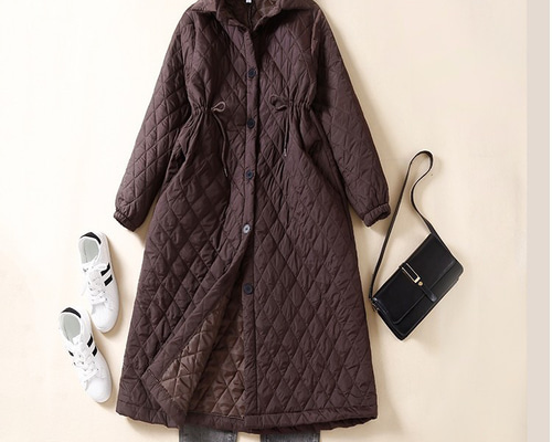 our 中綿キルティングコート チャコールブラウン 中綿キルティングコート – OURHOME