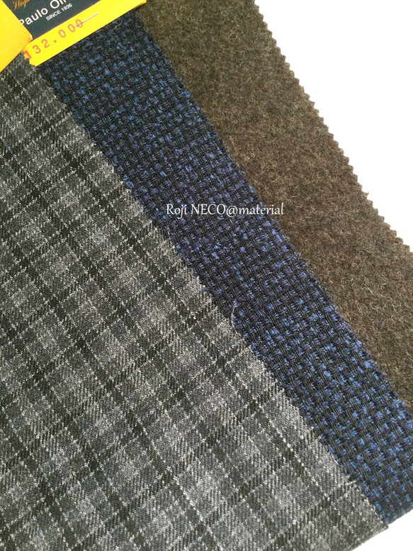 ウール・ウール混はぎれ（見本生地 約47㎝×23.5cm）＊メンズスーツ生地