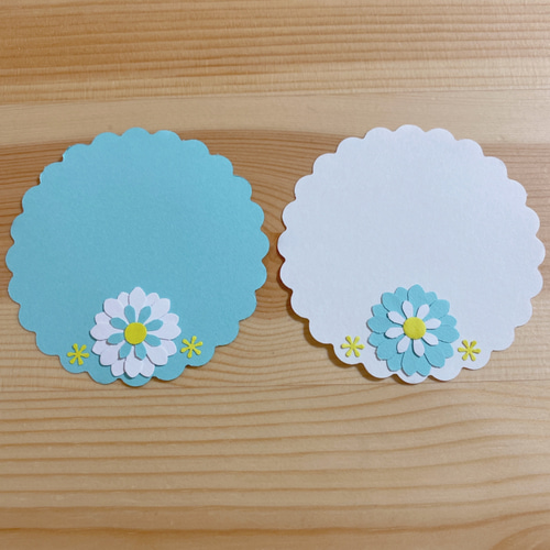 クラフトパンチ お花 メッセージカード ティファニーブルー メッセージ