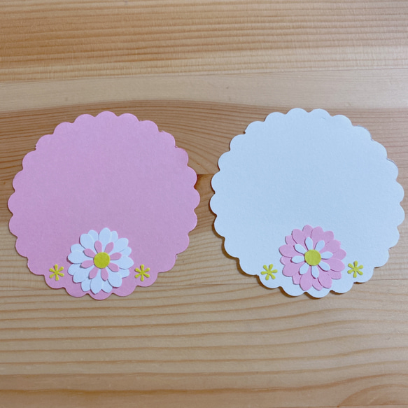 クラフトパンチ お花 メッセージカード うすピンク 2枚目の画像