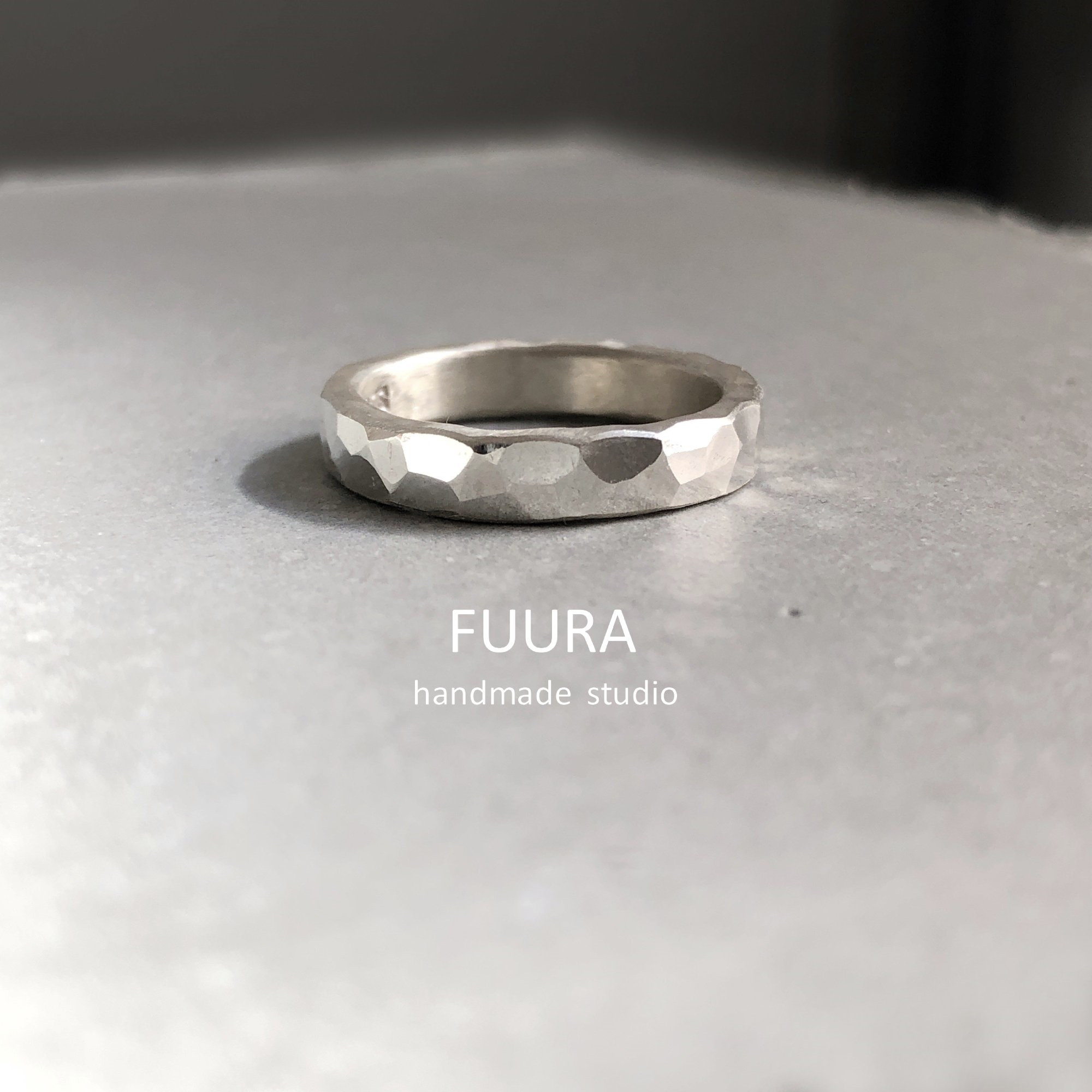 silver ring 4mm /シルバー/リング/指輪/槌目/シンプル/刻印