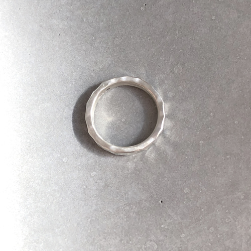silver ring 4mm /シルバー/リング/指輪/槌目/シンプル/刻印