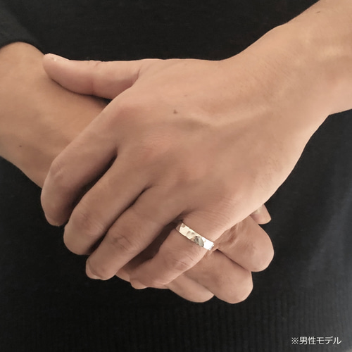 silver ring 4mm /シルバー/リング/指輪/槌目/シンプル/刻印