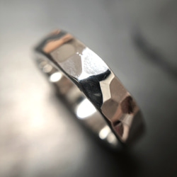 silver ring 4mm /シルバー/リング/指輪/槌目/シンプル/刻印 6枚目の画像