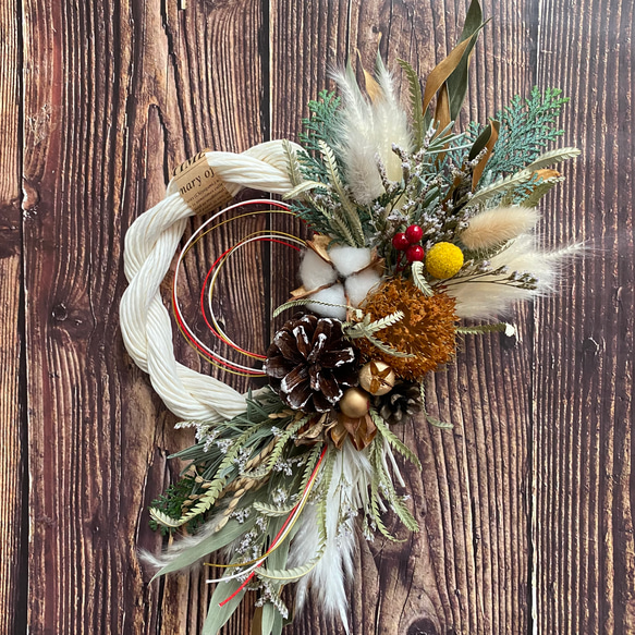 フォルモーサとスターチスのクリスマスお正月しめ縄 No.283 ネイティブ