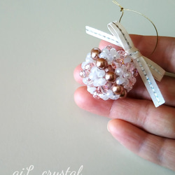 [裝飾品] 玻璃珠玫瑰粉 x 白色聖誕內裝 第4張的照片
