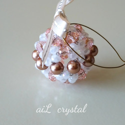 [裝飾品] 玻璃珠玫瑰粉 x 白色聖誕內裝 第5張的照片
