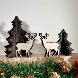 木製クリスマスオブジェ　森のトナカイ　無垢材　クリスマスオーナメント　クリスマス飾り　クリスマスツリー 9枚目の画像